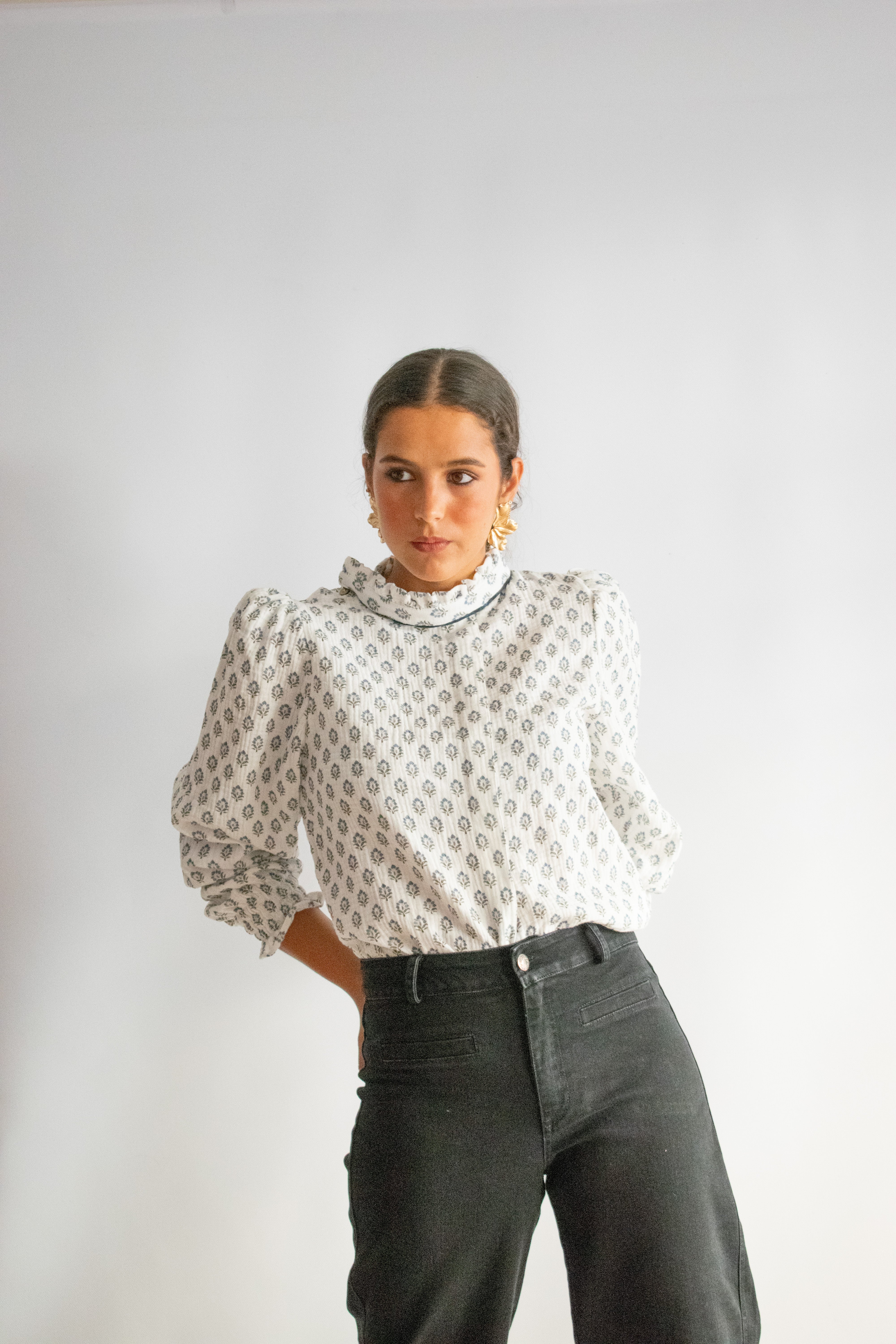 BLUSA MAO MOSAICO AZUL