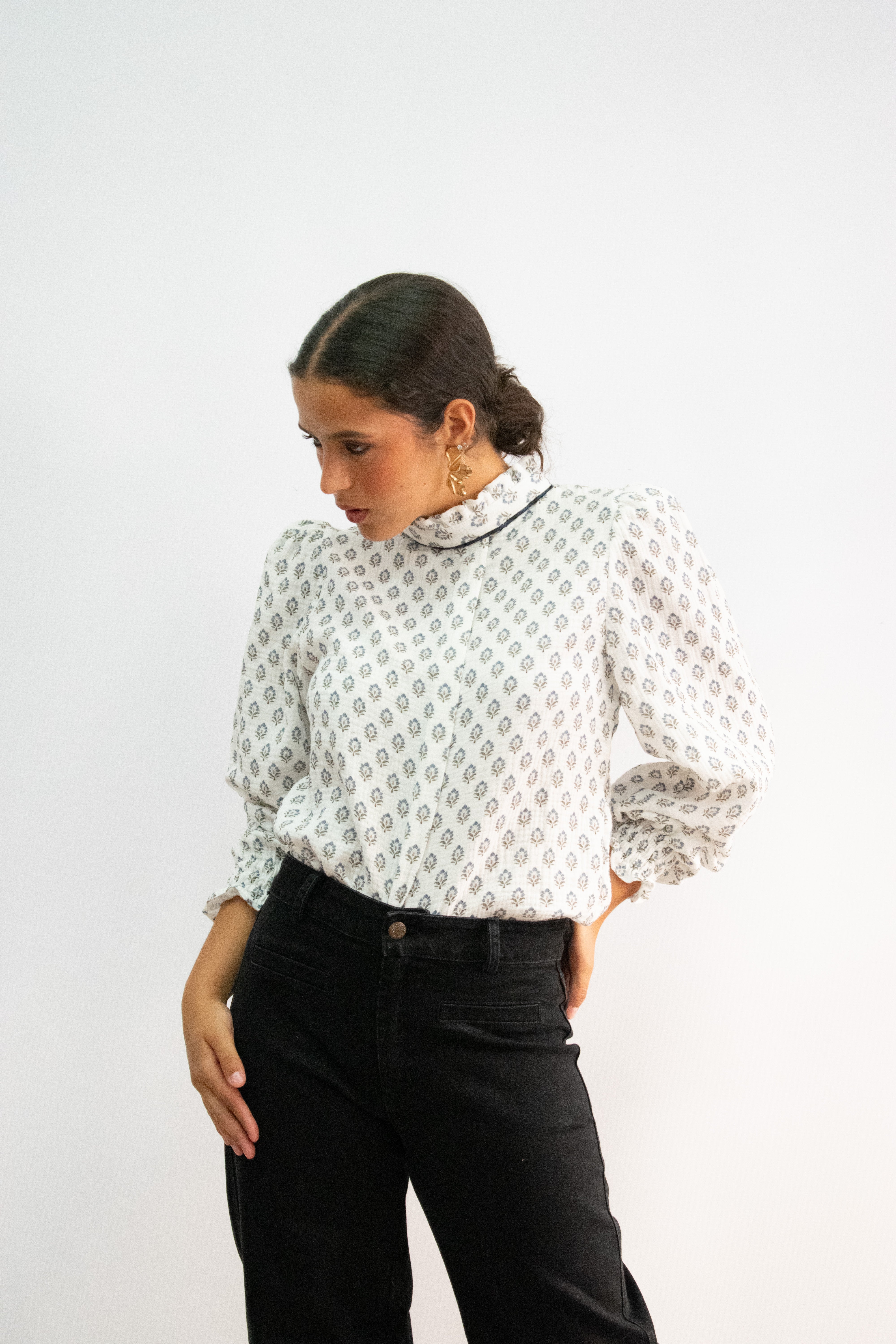 BLUSA MAO MOSAICO AZUL