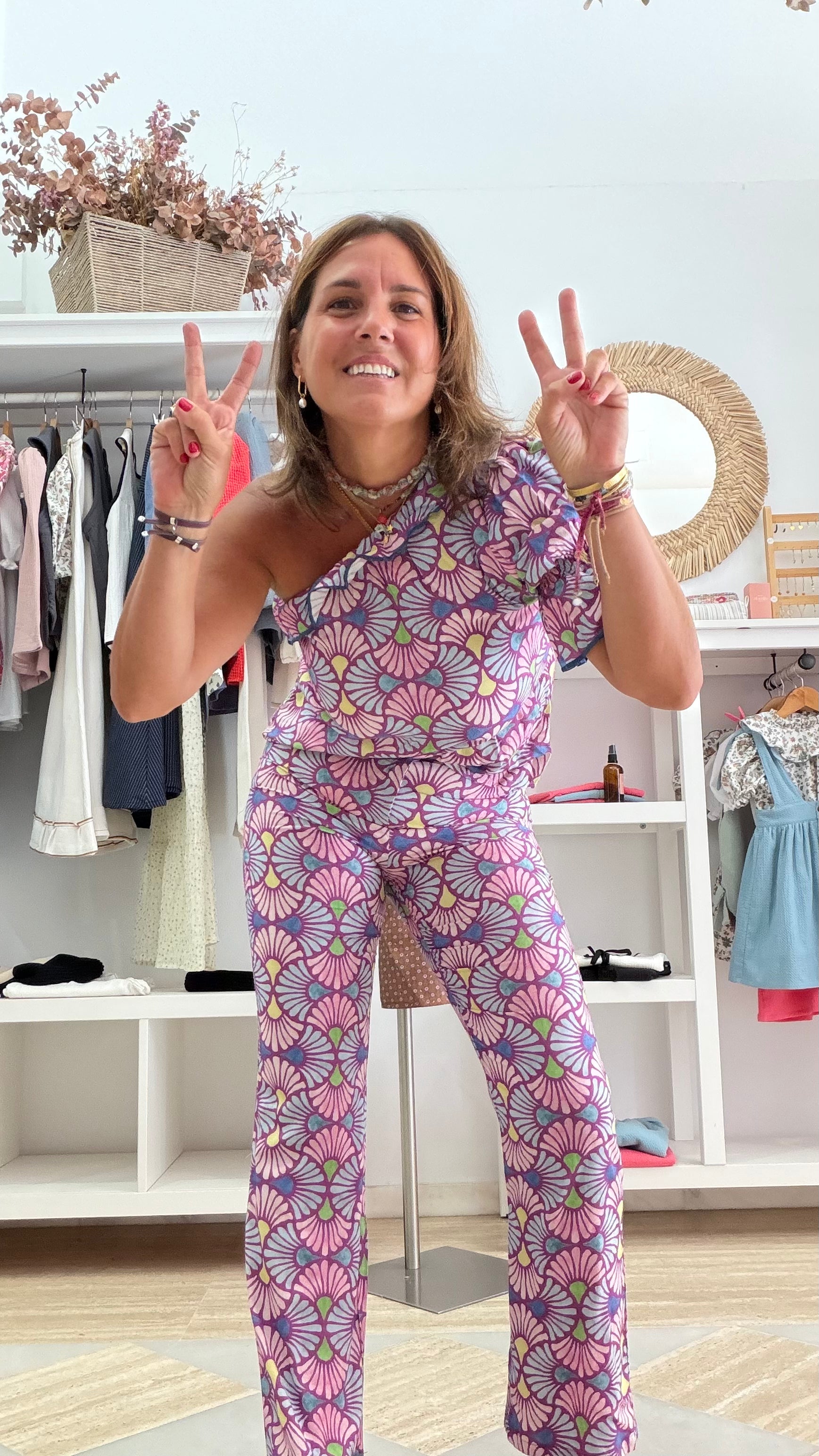 Pantalon escudos rosa
