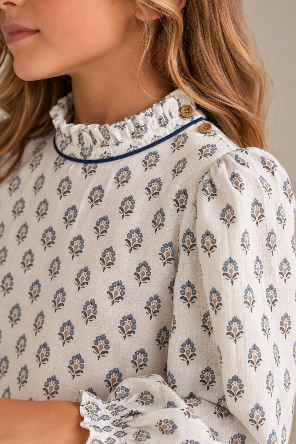 BLUSA MAO MOSAICO AZUL NIÑA