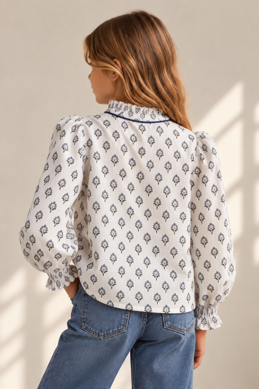 BLUSA MAO MOSAICO AZUL NIÑA