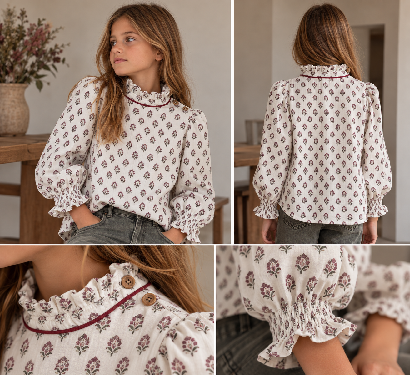 BLUSA MAO MOSAICO ROSA NIÑA