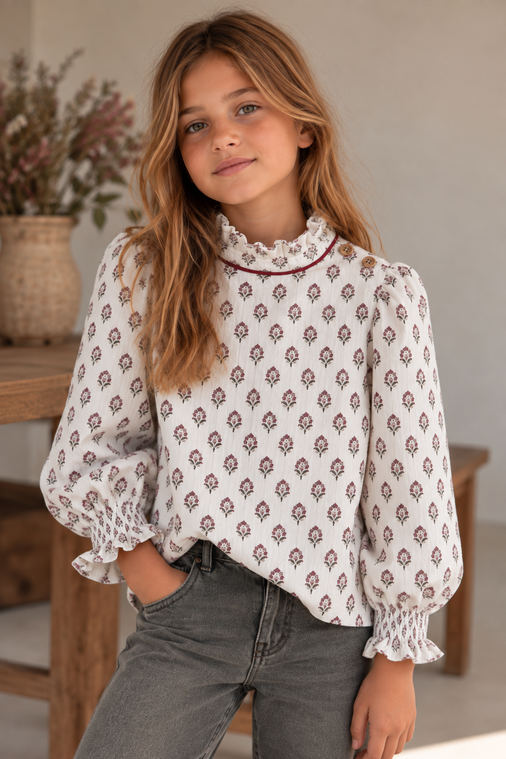 BLUSA MAO MOSAICO ROSA NIÑA