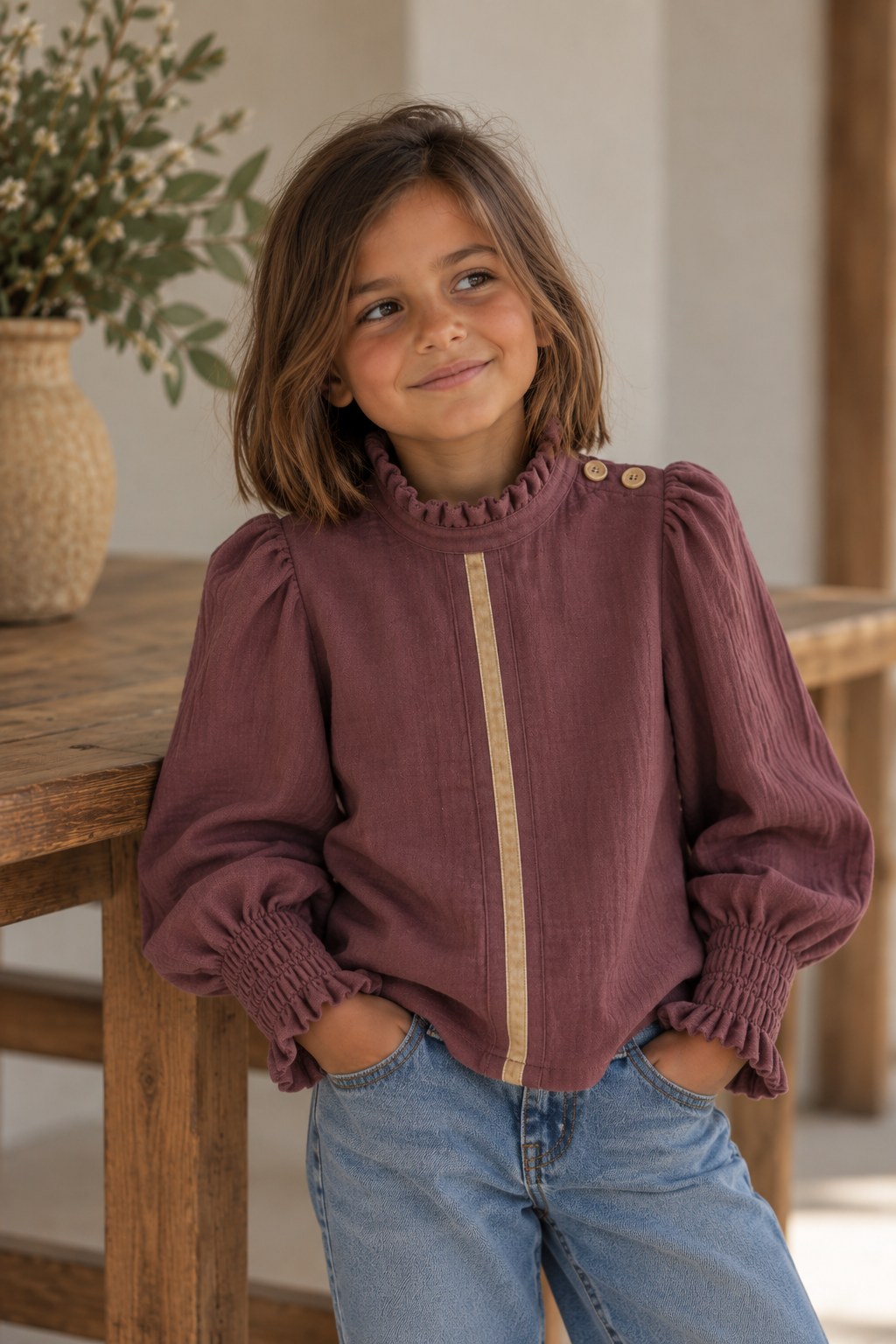 BLUSA MAO LISA NUDE NIÑA