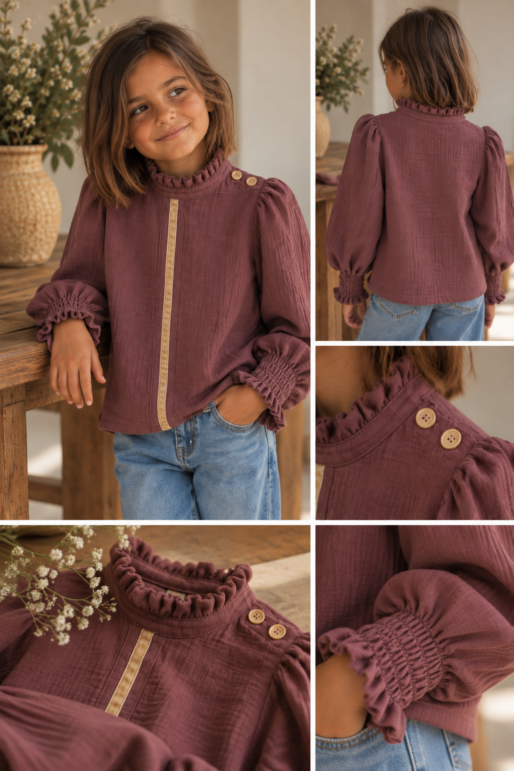 BLUSA MAO LISA NUDE NIÑA
