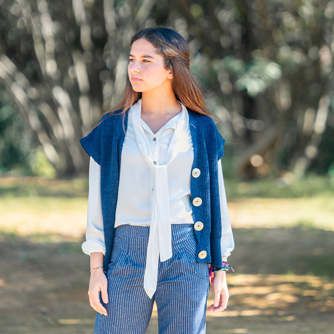 BLUSA LAZO VISCOSA BLANCA CHICA/WOMAN