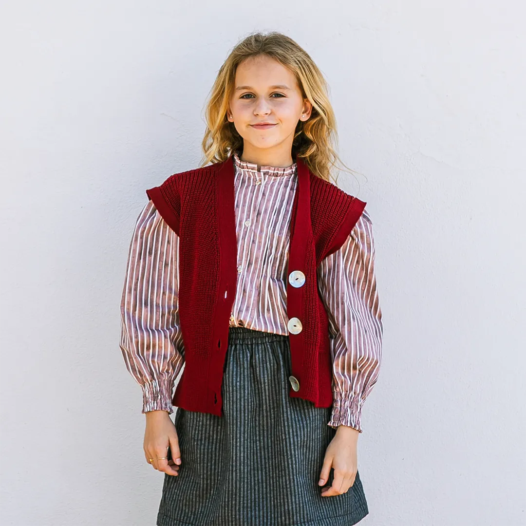 BLUSA RAYAS ROSA BURDEOS NIÑA/TEEN