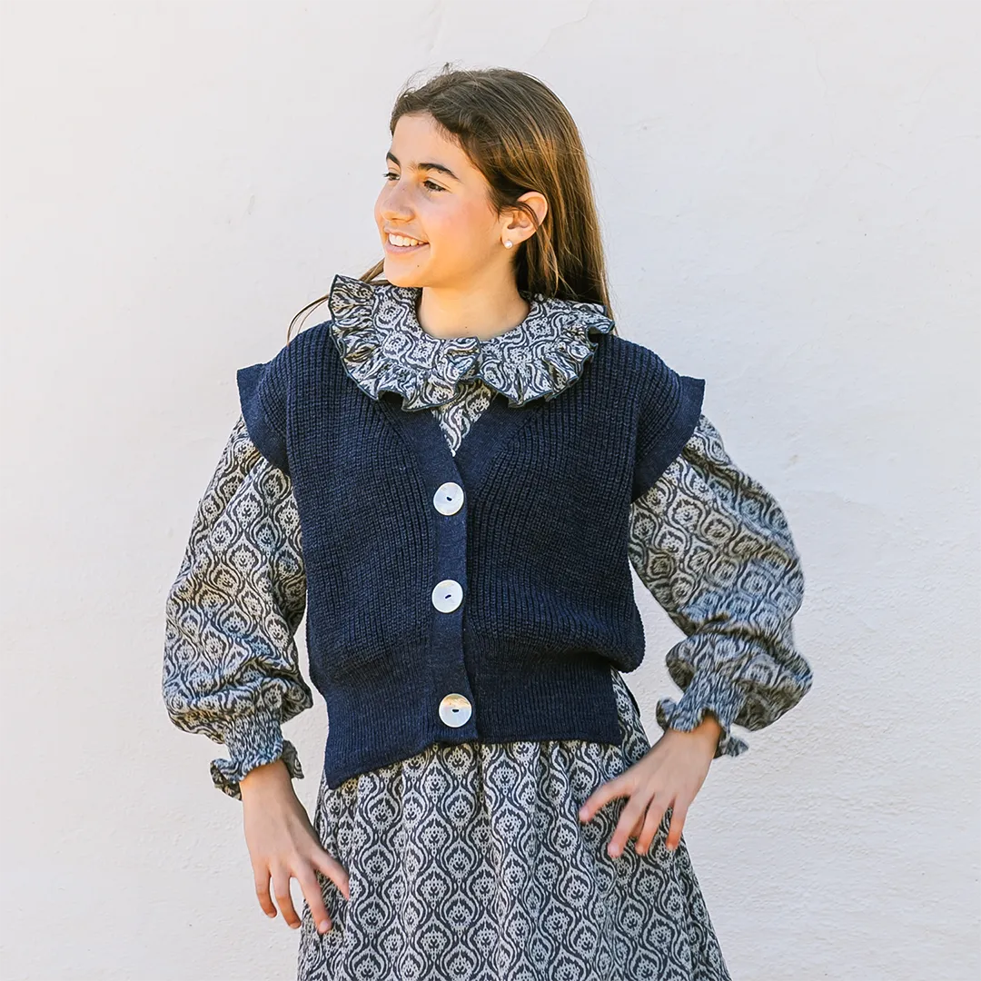 CHALECO PUNTO AZUL NIÑA/TEEN