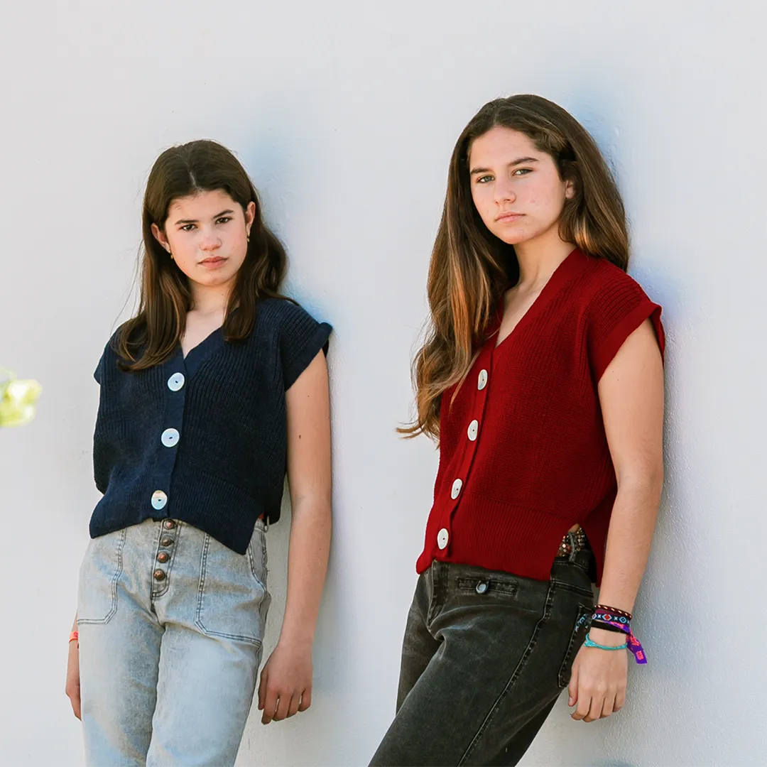 CHALECO PUNTO AZUL NIÑA/TEEN