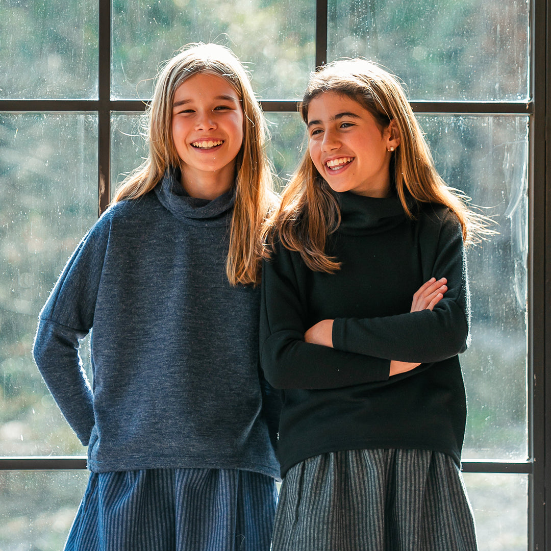 JERSEY CUELLO VUELTO GRIS NIÑA/TEEN