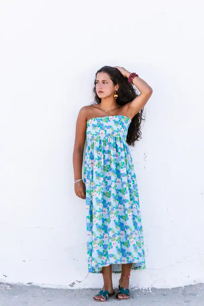 FALDA/VESTIDO ACUARELA AZUL SALITRE