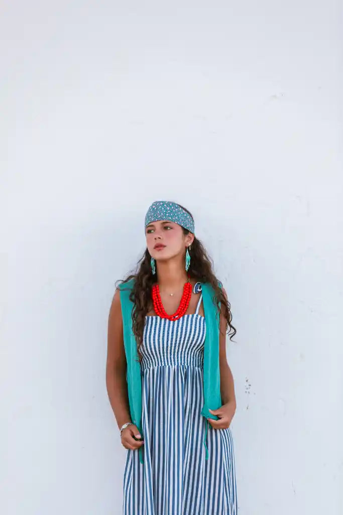 VESTIDO RAYAS AZUL SALITRE