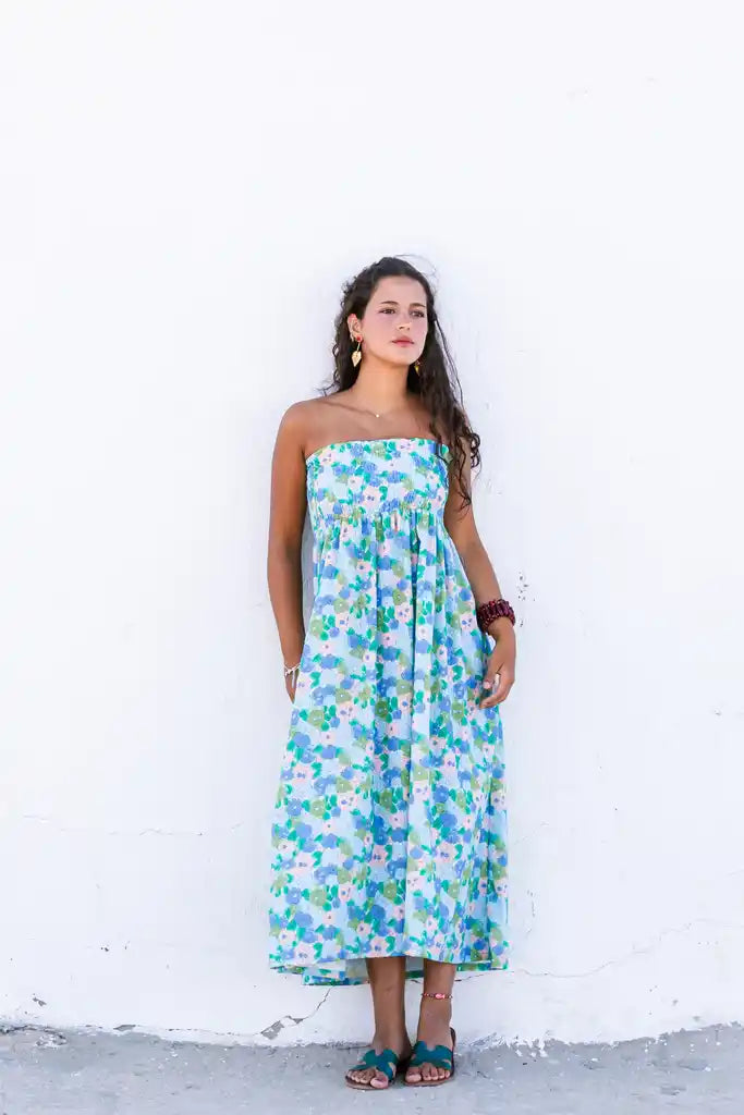FALDA/VESTIDO ACUARELA AZUL SALITRE