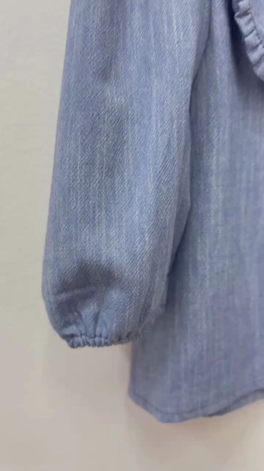 BLUSA PICO LINO VAQUERA AZUL