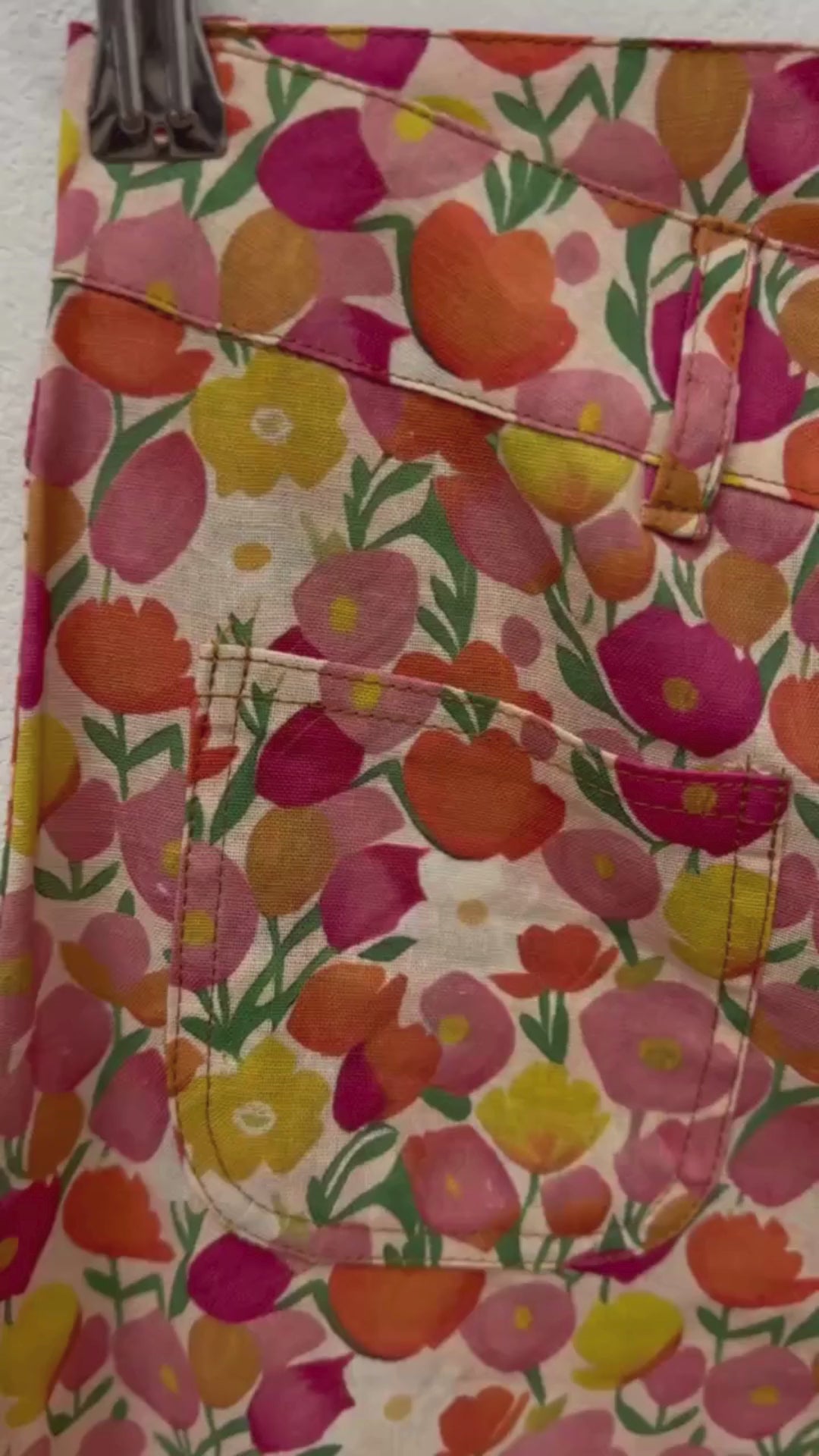 PANTALÓN TULIPANES LINO NARANJA