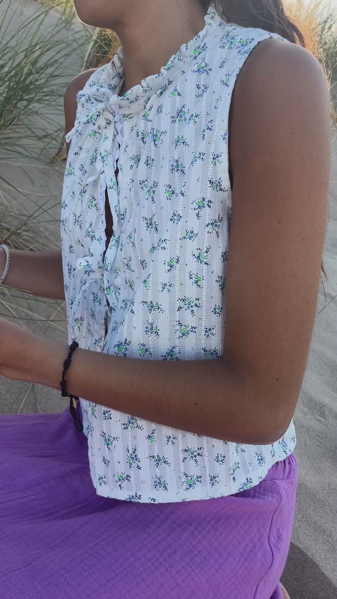 BLUSA TOP FLÚOR AZUL SALITRE