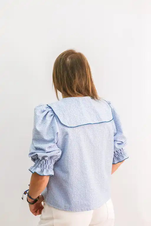 BLUSA MARINERA VICHY AZUL