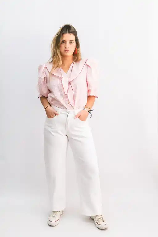 BLUSA MARINERA VICHY ROSA