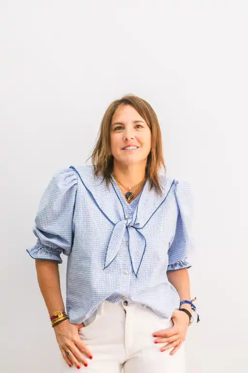 BLUSA MARINERA VICHY AZUL