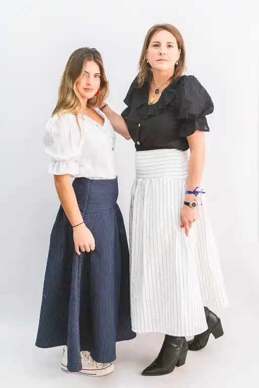 FALDA MIDI RAYAS NATURALES