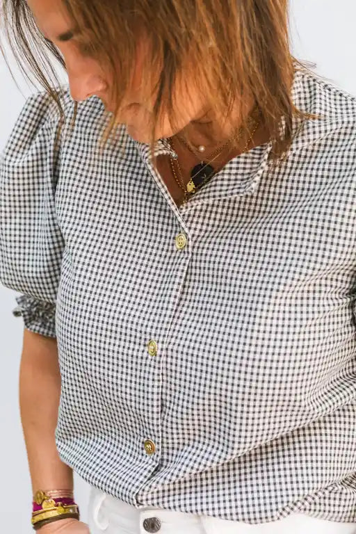BLUSA JACINTA VICHY NEGRO