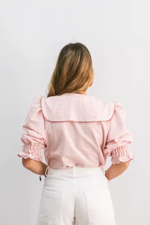 BLUSA MARINERA VICHY ROSA